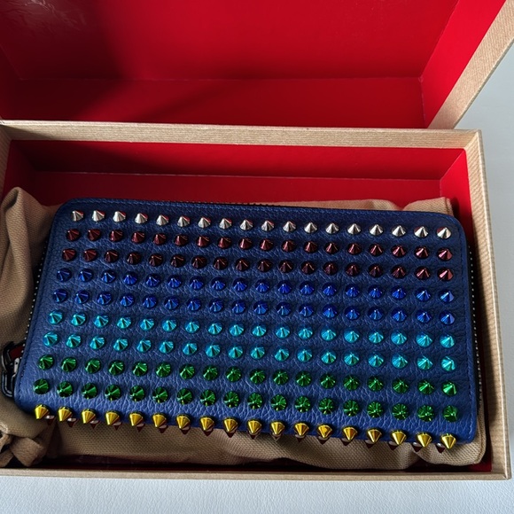 ❌SOLD❌ Christian Louboutin Panettone Wallet Calf Empire/Spikes Mix with Box & DB - Picture 13 of 14